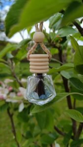 Fiole "diamant" avec aquamarine, sans tressage